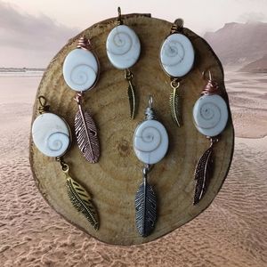Shiva Shell Feather Pendants